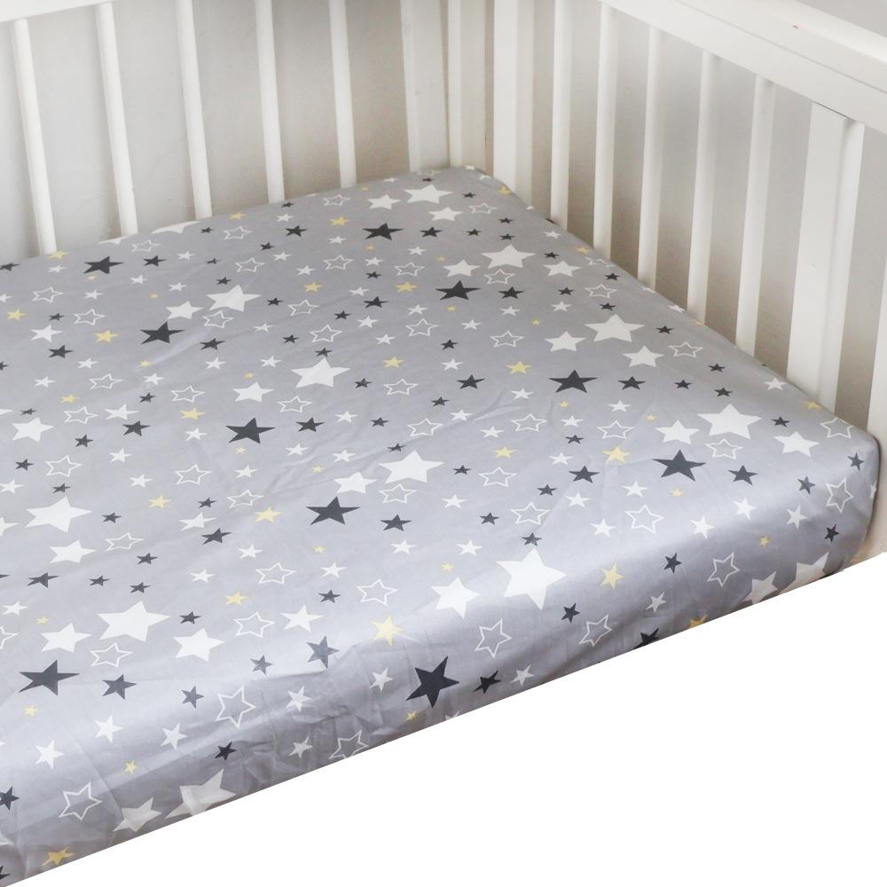 140*70cm Crib Fitted Sheets Soft Baby Bed Mattress Covers Print Newborn Toddler Bedding Set Kids Mini Cot Sheets Cotton