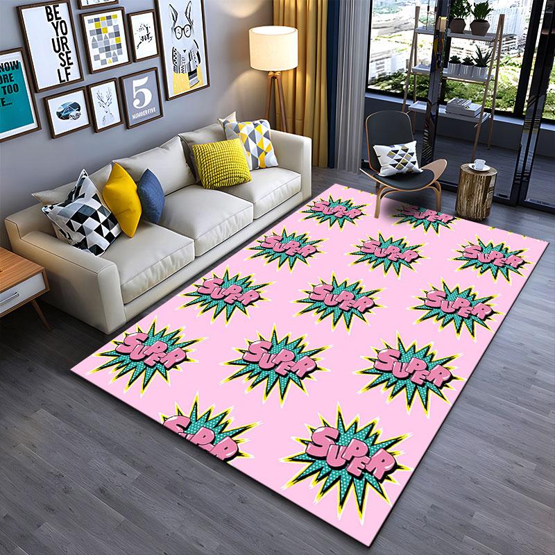 Super Comic Pop Art Carpet suitable as a non-slip mat for the living room or bedroom sofa