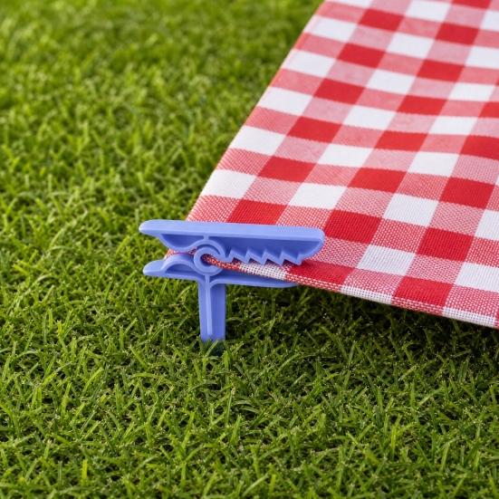 4Pcs Beach Towel Fixing Clip Stake, Windproof Outdoor Picnic Blanket Sand Spikes, Portable Blanket Holder Picnic Mat Clamps