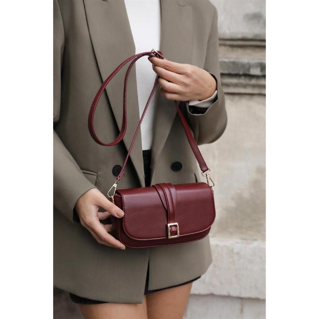 Black Women's Buckle Crossbody Bag