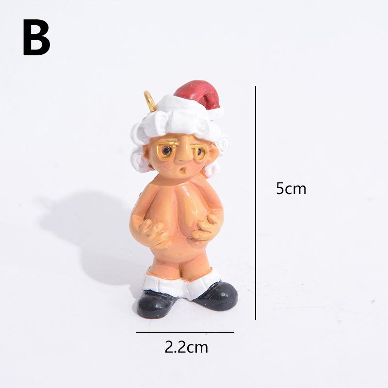 1 шт., мужской и женский рождественский подвесной кулон из смолы, голый подарок Санта-Клауса, новогоднее украшение для рождественской елки