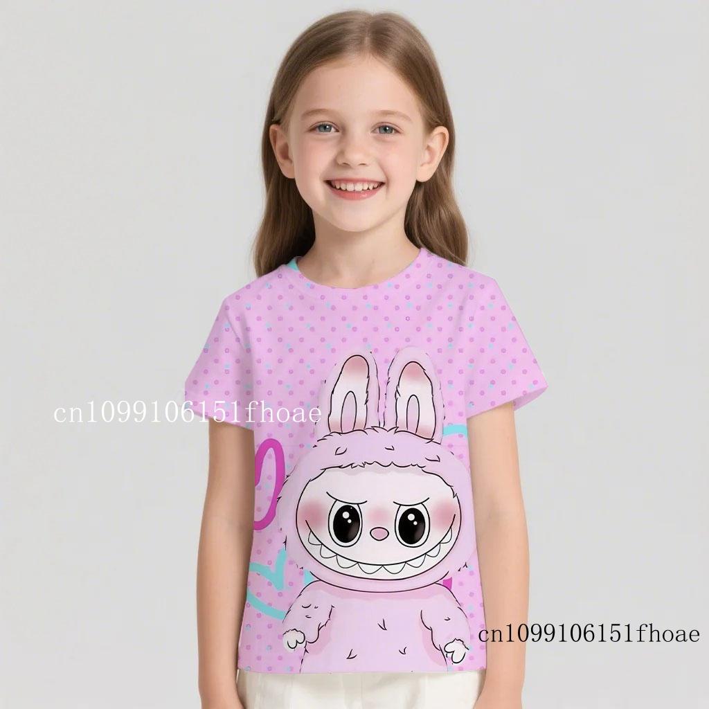 Miniso's Labubu Cute Cartoon Collaboration for Boys Girls Students and Children a Refreshing Fashionable and Versatile T-shirt