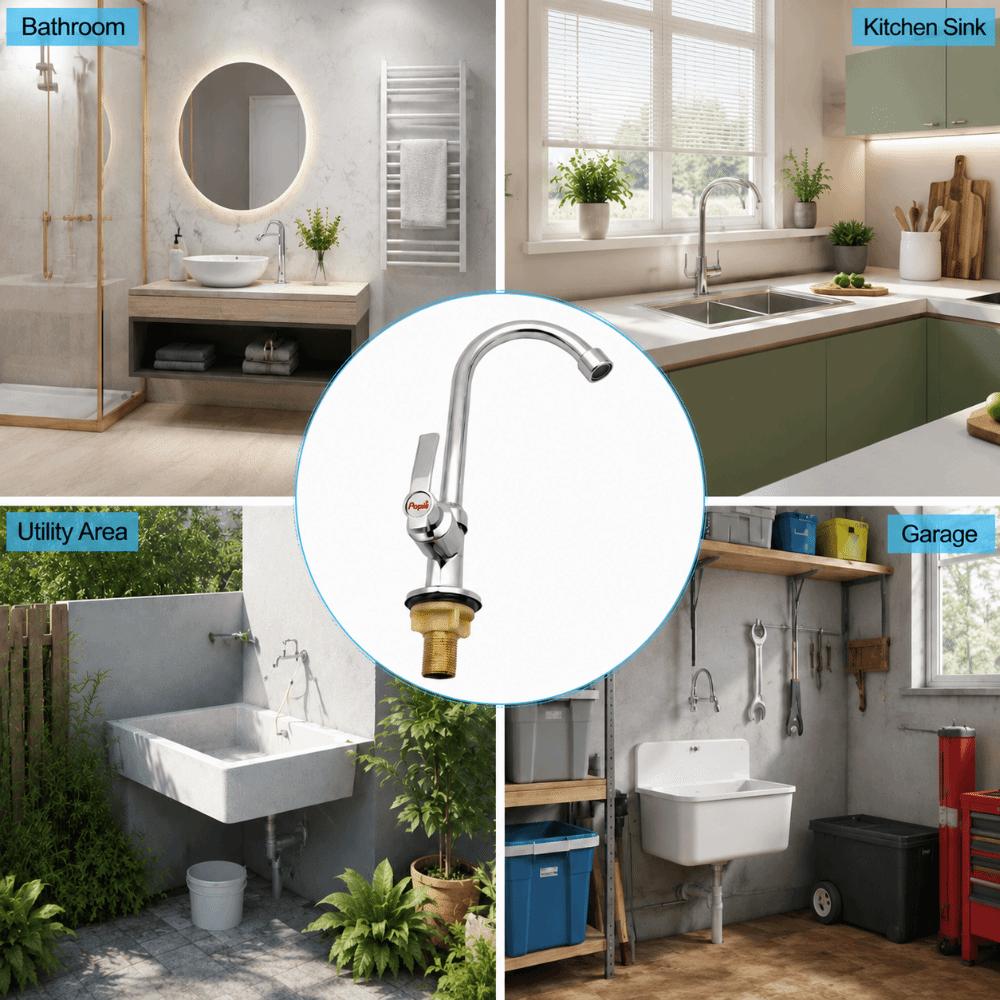 Zinc Alloy Faucet Tap Single Cold Water Water Tap Durable Sink Tap Bar
