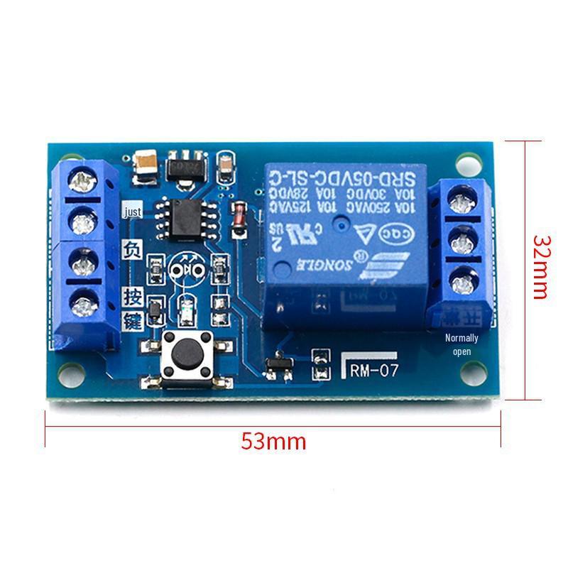Single Button Bistable Relay Module for Car Modifications (5V/12V/24V) - One-Button Start/Stop Self-Locking Switch