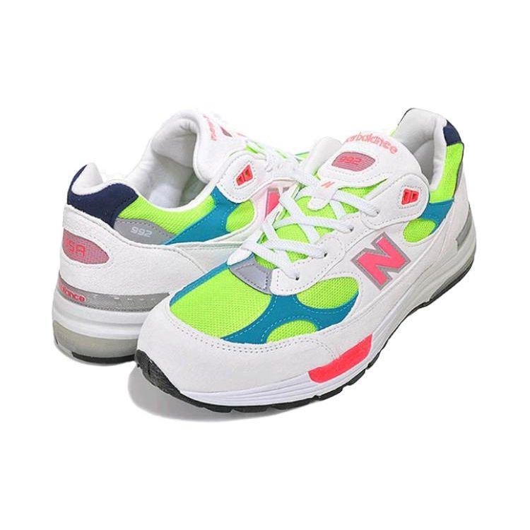New Balance 992 Made In USA White Neon Unisex Sneakers Green M992DA