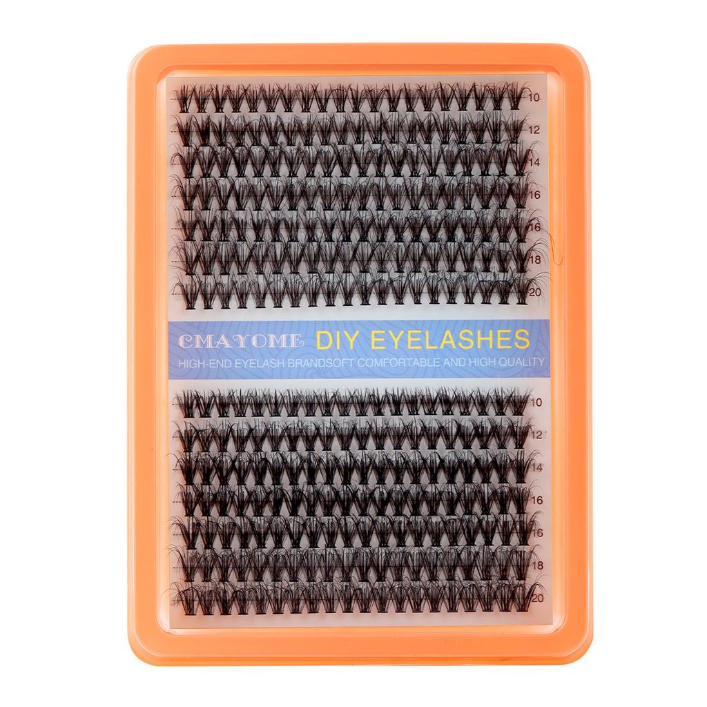 DIY False Eyelashes 12-18mm Mix Long 168pcs Cluster Lashes D Curl Winged Cat Fox Eye Individual Lash Extensions Makeup Supplies