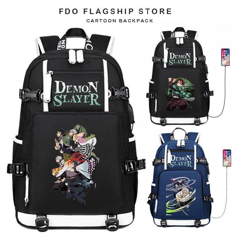 Demon Slayer Backpack for Boys Kids Tanjiro Akaza Kyojuro Rengoku Cosplay School Bag Lightweight Spine Protection 3-6 Grade Middle School Student