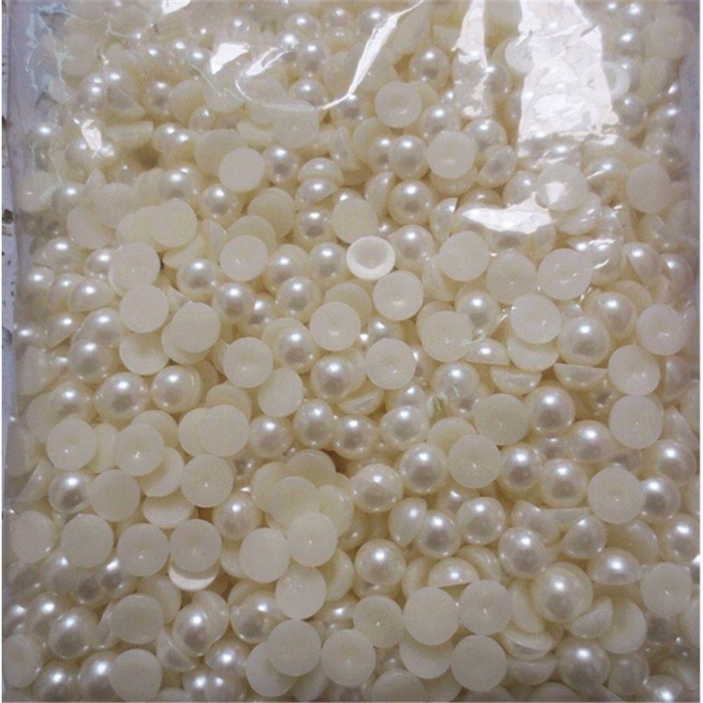 1000pcs Fashion Craft Decoration ABS Imitation Nail Art Flatback Resin Half Round Pearls