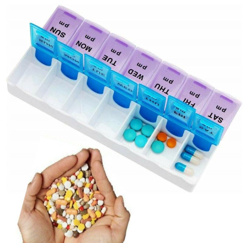 Аптечка на одну неделю. Дозатор для таблеток на 7 дней утром/вечером. Футляр для еженедельного хранения. Органайзер для планшета.