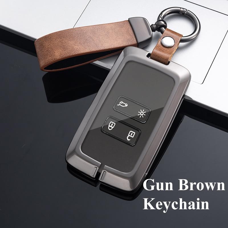 Чехол для автомобильного ключа из цинкового сплава для Renault, силиконовый чехол для ключей, цепочка для ключей для Renault Kadjar Megane Koleos QM5 QM6 2016 2018