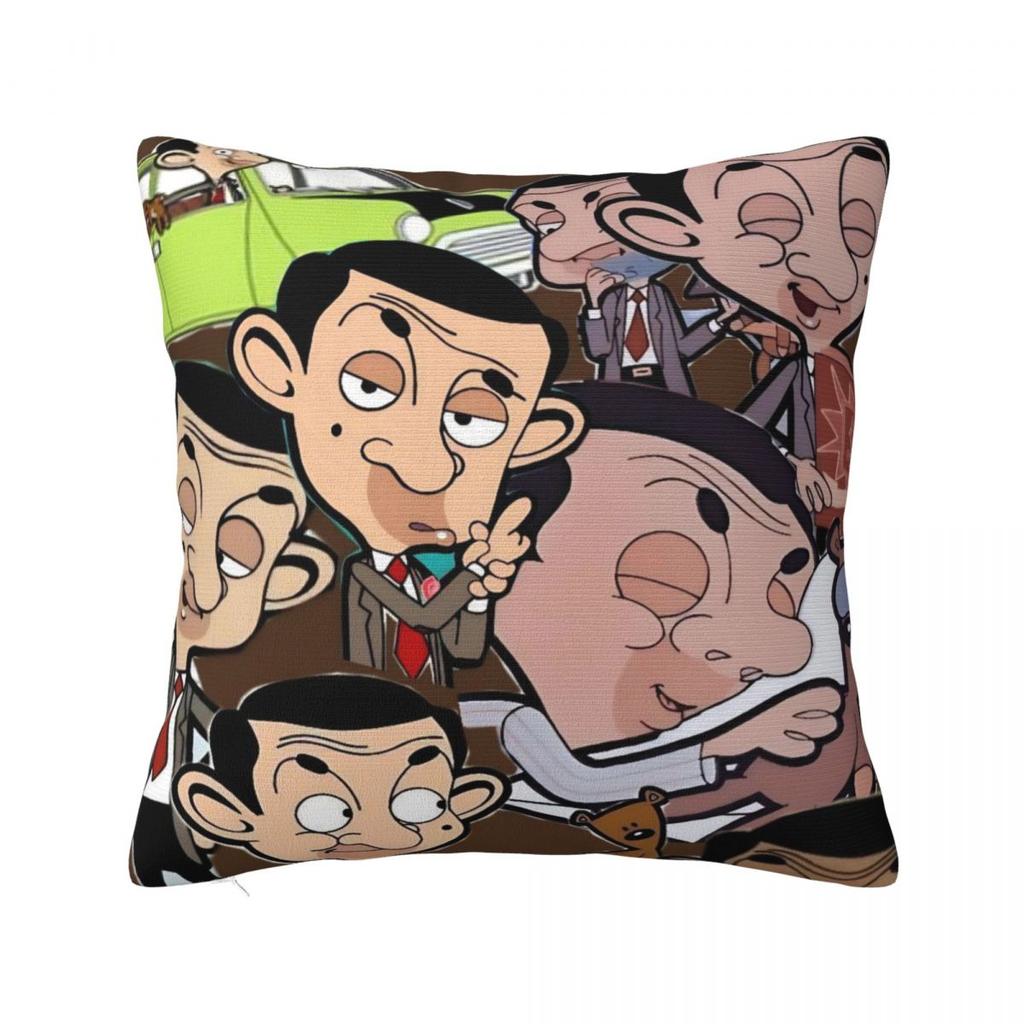 Cartoon Mr. Bean Rowan Atkinson Comedian Pillow Cover Cushion Cover Soft Pillow Case Pillowcases For Wedding Party Home Decor