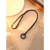 Ретро Круглая Подвеска из Титановой Стали Ожерелье Цепочка для Свитера Регулируемое Ожерелье
