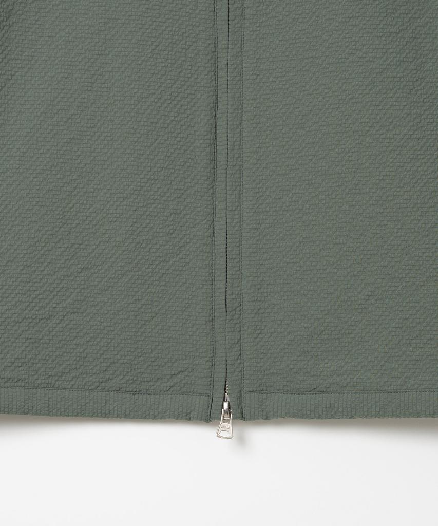 MILLO ARCHIVE Seersucker Zip-Up Half Shirt [Shadow Green]