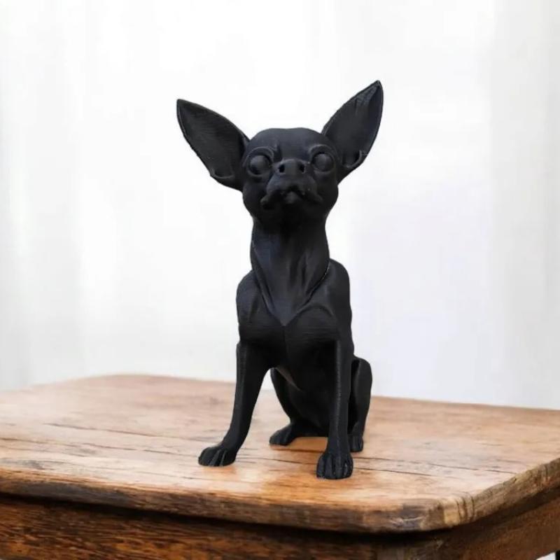 3D-печатная статуэтка собаки чихуахуа, милое щенячье украшение, подходит для любителей собак и коллекционеров, используется для украшения дома