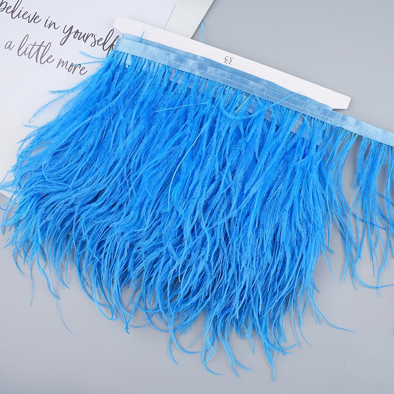 Diy Handmade Accessories Colorful Ostrich Feather Cloth Edge Decorative Accessories Clothing Accessories Wedding Skirt