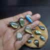 Healing Natural Multi Flashy Labradorite Pear Loose Cabochon Gemstone Lot