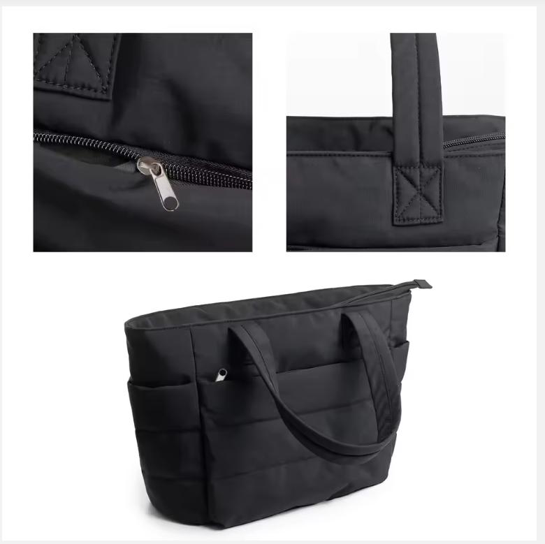 Женская сумка-тоут с пузырьками, стеганая, из хлопка с мягкой подкладкой, женская пухлая сумка через плечо, сумка-шоппер, однотонная сумка с ручками, универсальные повседневные сумки