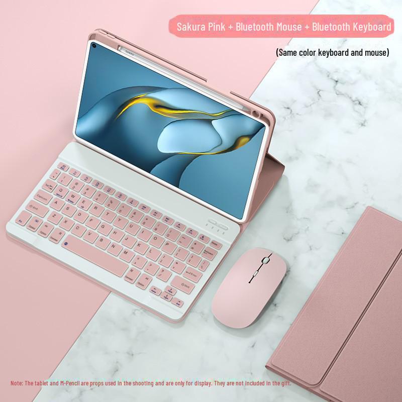 Совместимый комплект Bluetooth-клавиатуры и мыши для Huawei MatePad 10.4/11/V7 Pro/10.8/12.6 с гнездом для стилуса