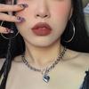 Korean Style Stainless Steel Heart Pendant Clavicle Necklace - Christmas Gift