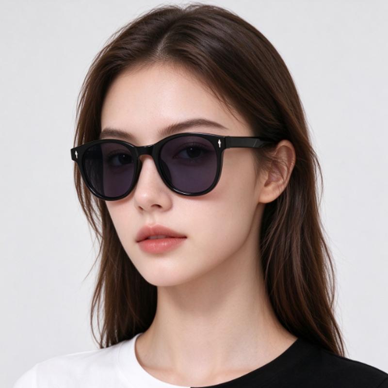 Classic Round Sunglasses for Men Women, Black Frame UV400 Fashion Casual SunGlasses