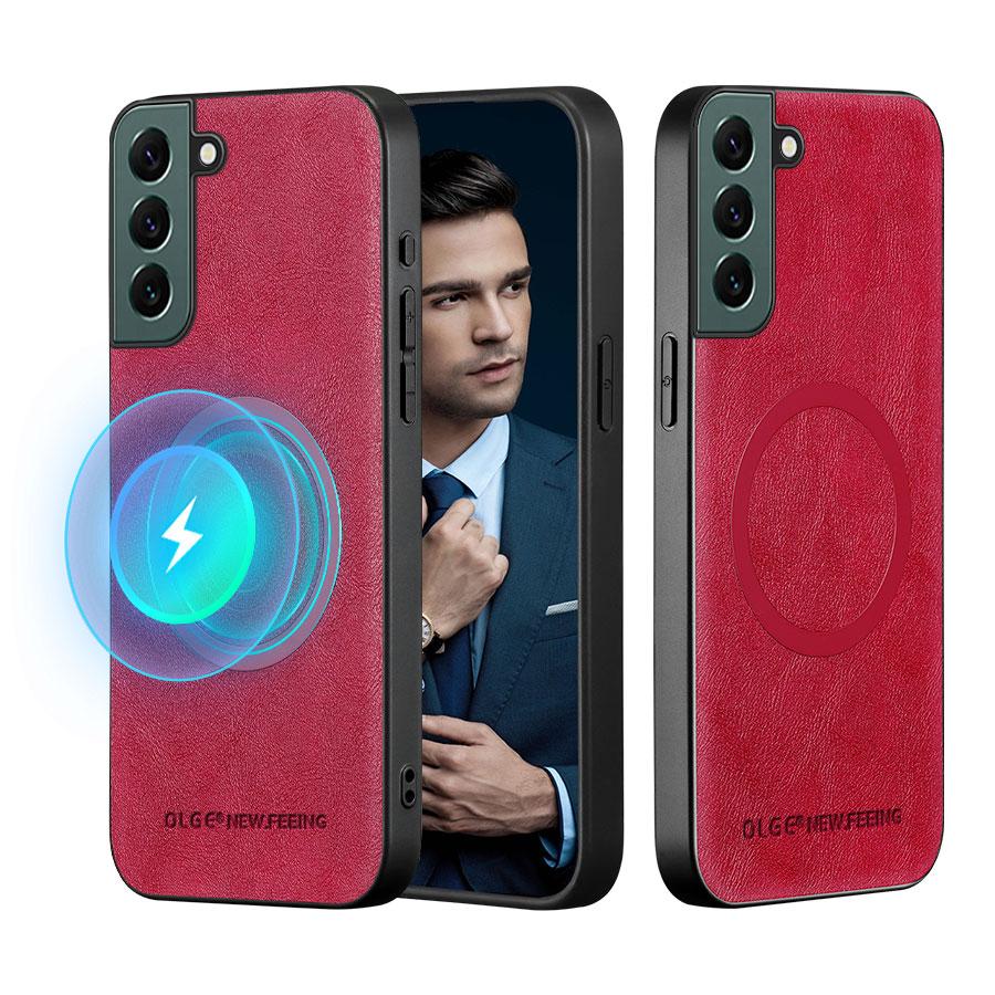 Для Galaxy S22 S22 Plus S22 Ultra высококачественный кожаный магнитный чехол для телефона с защитой всей камеры и отпечатков пальцев