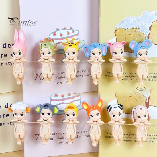 12 шт., держащая подбородок ангела, кукла, фрукт, головной убор, животное, фигурка ангела, ПВХ, мультяшная фигурка ангела, книжная полка, настольное украшение, орнамент