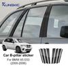 For BMW X5 E53 2000 2001 2002 2003 2004 2005 2006 Car Window Door Column B Pillar Glossy Black PC Sticker.