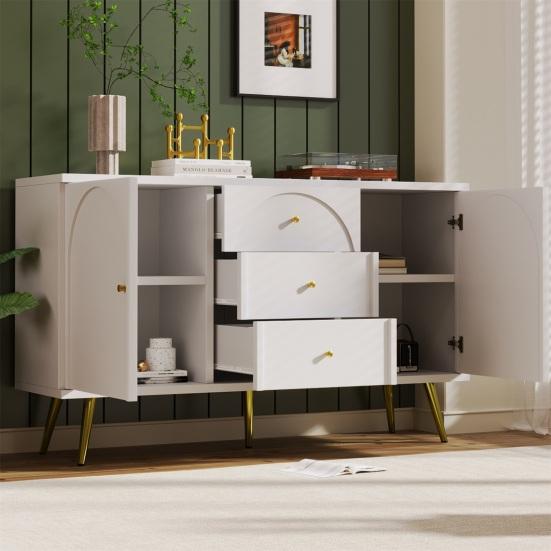 Bedroom Table Metal Legs Dressing with Drawers Large Capacity Ergonomic Handle Makeup Vanity Desk Easy to Assemble Home Furniture