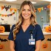 Student Id Card Protector Halloween Black Cat Pumpkin Badge Reel, Retractable with 360 Degree Rotating Clip, Decorative Holder for Doctors Acrylic