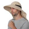 Summer Sun Hat Men Women Cotton Boonie Hat with Neck Flap Outdoor UV Protection Large Wide Brim Hiking Fishing Safari Bucket Hat
