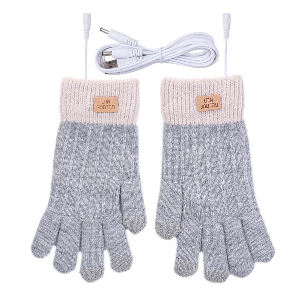 USB Heating Gloves for Men Women Adjustable Heated Thermal Gloves Heated Hand Warmers for Outdoor Skiing Cold Weather