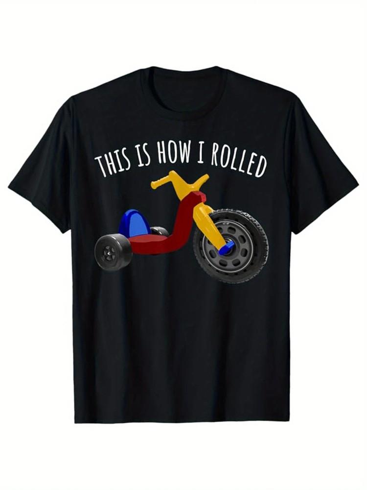 Men039;s 1980s Vintage Graphic T-Shirt034;This Is How I Rolled034; Funny Scooter Desig Unisex T-Shirt