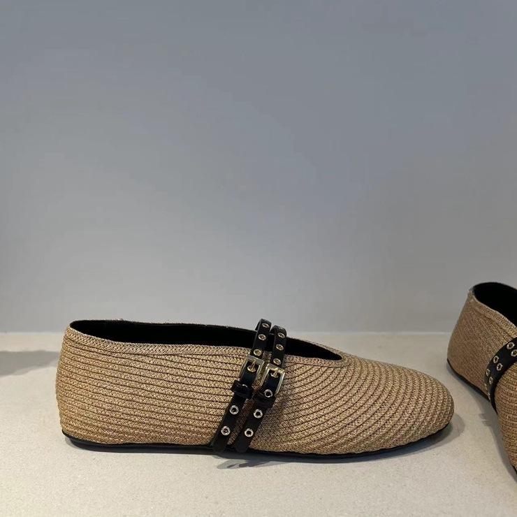 Модные женские лоферы, горячая распродажа, плетеные из тростника, повседневные туфли на плоской подошве для женщин, праздничная пляжная обувь, мюли, летние слипоны, уличные туфли на плоской подошве для леди