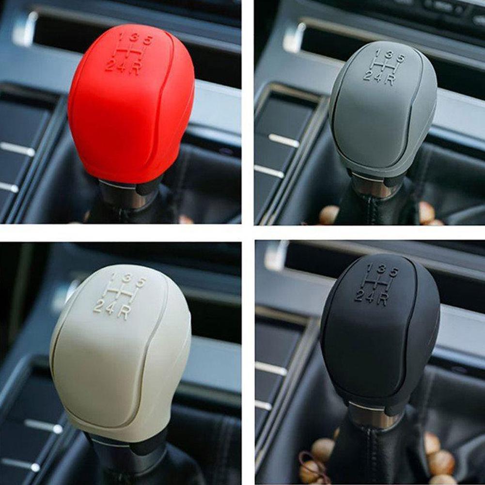 Car Silicone Gear Shift Knob Cover Gear Shift Non-Slip Grip Handle Protective Covers Manual 5 6-speed Car Interior Accessories