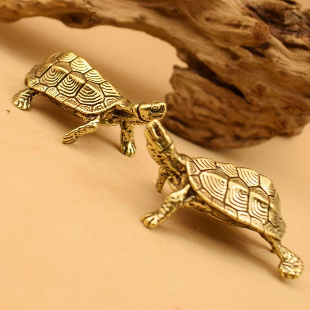 Craft Gift Personal Collection Desktop Ornaments Turtle Figurines Brass Tortoise Tortoise Statue