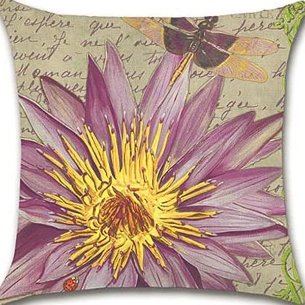 Ретро Растение Цветочный Принт Лен Наволочка Дом Гостиная Диван Автомобильная Подушка