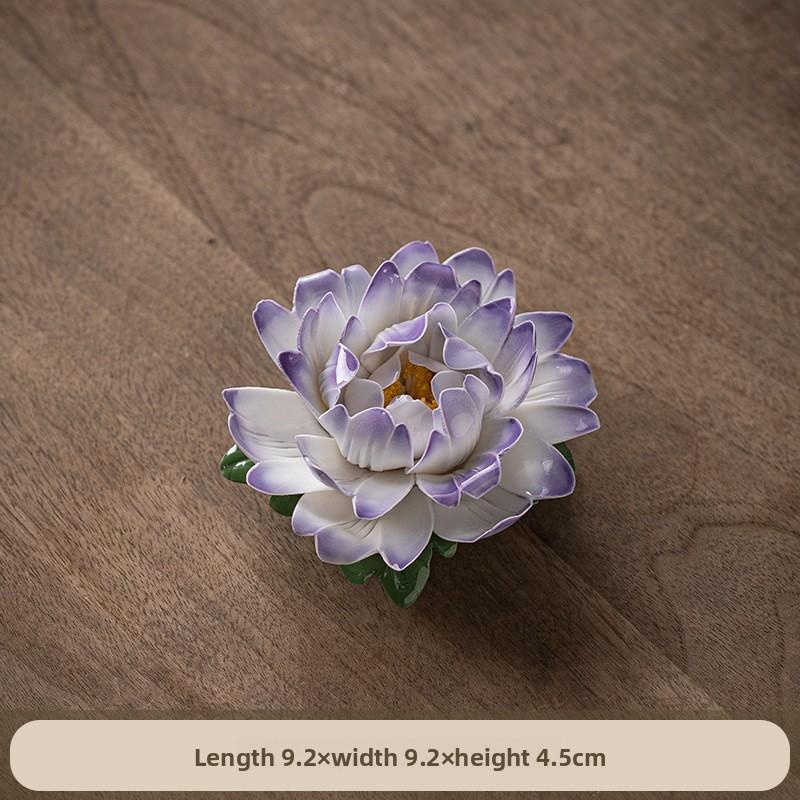 Имитация ручной лепки пион фарфоровый цветок керамический нитевидный благовонный держатель благовонная вставка чайная церемония настольный декоративный