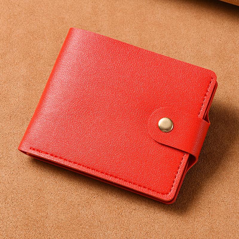 Wallet Women's Short Multifunctional Simple Thin Buckle Folding Wallet Men's Mini Small Change Bag Silver Bag Ticket Clip