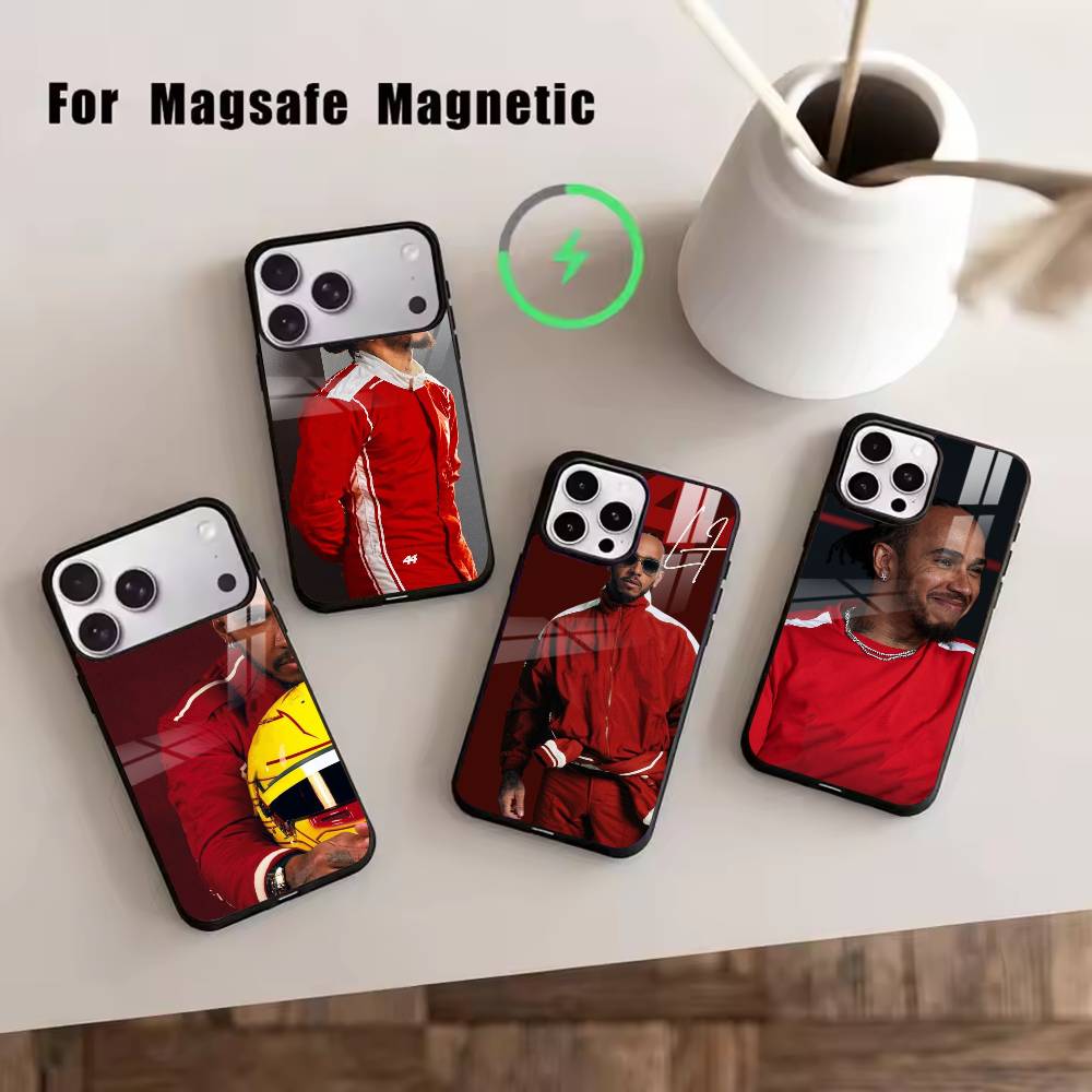 44 L-Lewis H-Hamilton Чехол для телефона для iPhone 17, 16, 15, 14, 13, 12, 11 Plus, Pro Магнитный с Magsafe Беспроводная зарядка