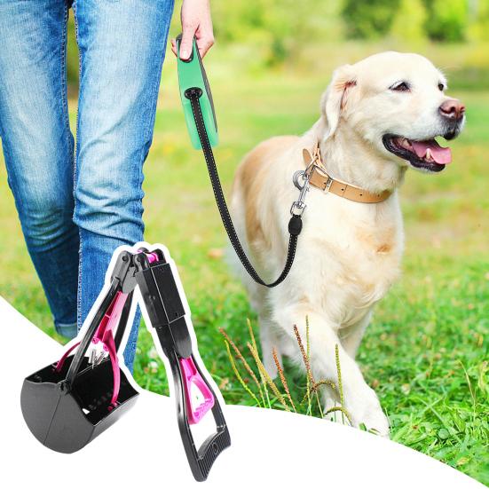 24-дюймовый складной совок для сбора отходов домашних животных для собак и кошек, высокопрочный захват для собачьих какашек с длинной ручкой для дворовой травы и гравия