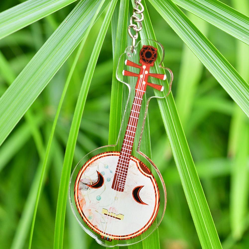 Cello Guitar Acrylic Keychain VIOLIN Electric Guitar Model Keyring Bag Pendant