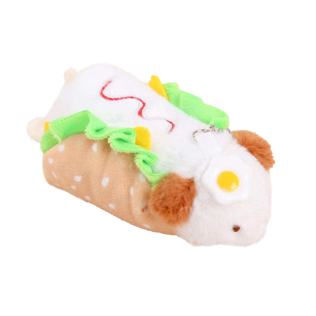 Cute creative poached egg hot dog doll pendant plush doll small pendant burger dog plush toy doll