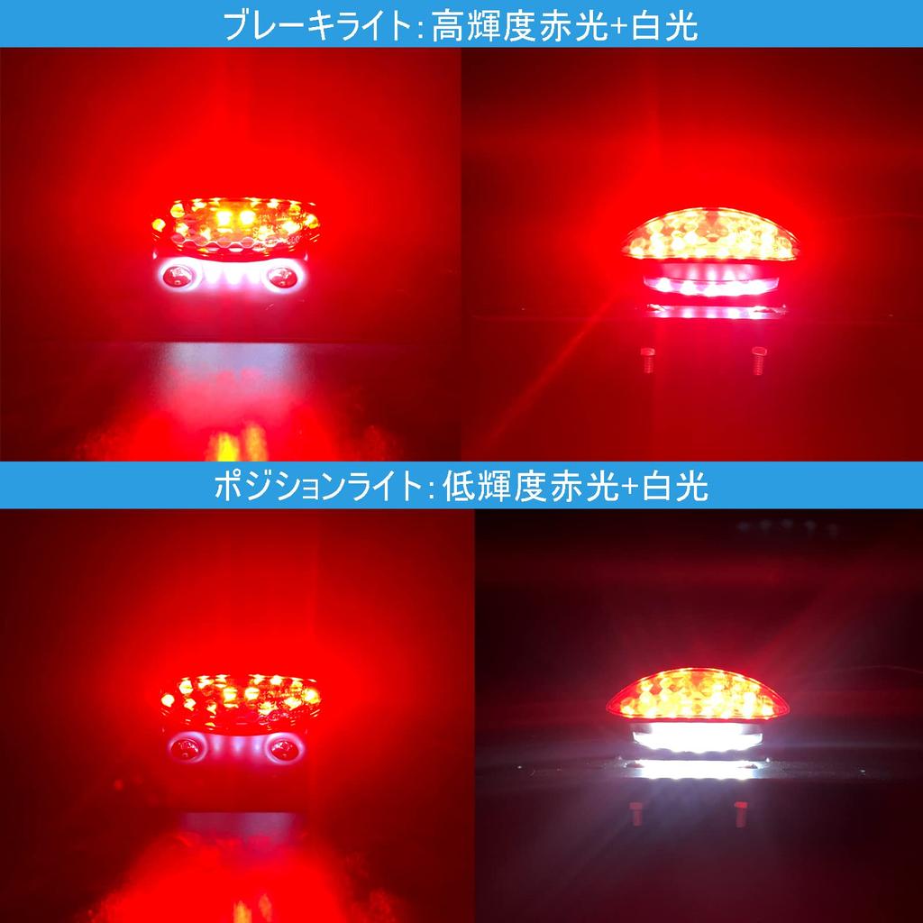 MGMSUNDK Совместимость с техосмотром транспортного средства Сертификация E Mark Сертификация DOT Задний фонарь для мотоцикла Интегрированный светодиод DC12V Водонепроницаемый Универсальный