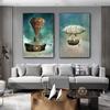 Steampunk Airship Fantasy Canvas Painting Dreamy Posters Prints Stardust Space Wall Decor Wall Art for Children's Room Decor