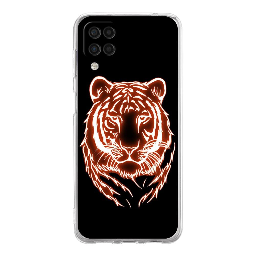 Чехол для телефона с тигровым неоном и леопардовым принтом для Samsung Galaxy A51 A71 A21S A12 A11 A31 A41 A03S A13 A33 A73 A53 A52 A32 5G A23, прозрачный чехол