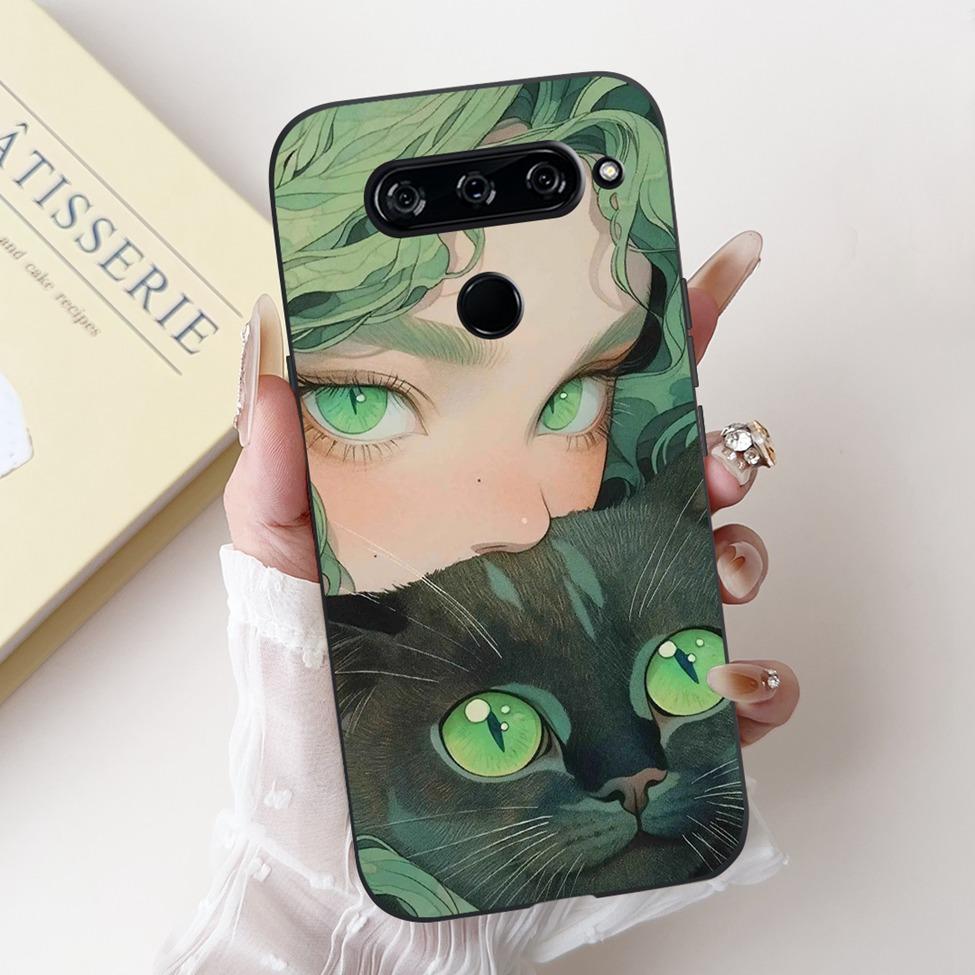 Чехол для LG V40 V50 ThinQ V50S ThinQ, милый мультяшный кот, роскошный, крутой, ударопрочный, силиконовая задняя крышка для LG V50S ThinQ 5G