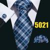 Barry.Wang Mens Fashion Tartan Plaid Ties Hanky Cufflinks Formal Wedding Casual