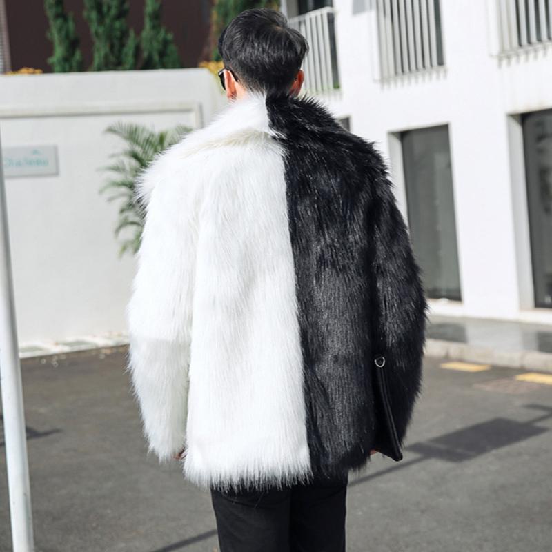 Пальто из искусственного лисьего меха, мужское пальто из искусственного меха, ветровка, плюшевое пальто