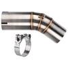 Motorcycle Middle Link Tube, Stainless Steel Exhaust Mid Pipe for Upgrade 60.5mm