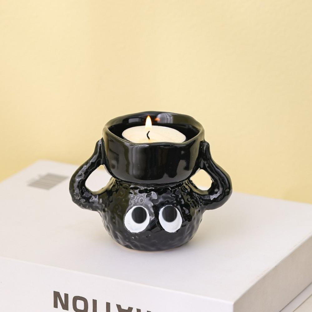 Cartoon Briquette Candle Holder Ceramics Candle Stand Creative Tea Light Candle Holder  Desktop